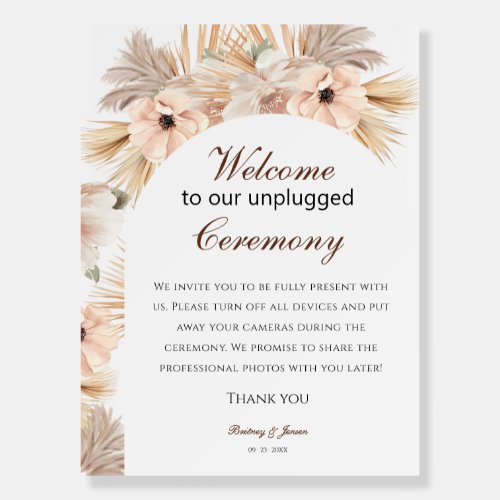 Modern Half Arch Unplugged Ceremony Sign