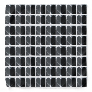 Modern Half Hearts Pattern in Black and White Bandana