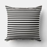 Modern Half-Inch Black &amp; White Stripe Pattern Throw Pillow