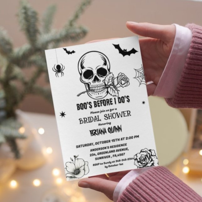 Modern Halloween Boos Befor I Dos Bridal  Shower Invitation (Creator Uploaded)
