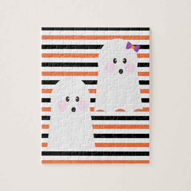 Modern Halloween Cute Ghost  Jigsaw Puzzle (Vertical)