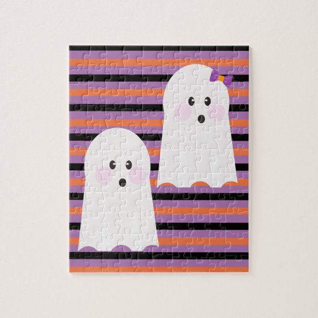 Modern Halloween Cute Ghost  Jigsaw Puzzle (Vertical)