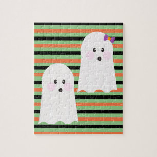 Modern Halloween Cute Ghost  Jigsaw Puzzle