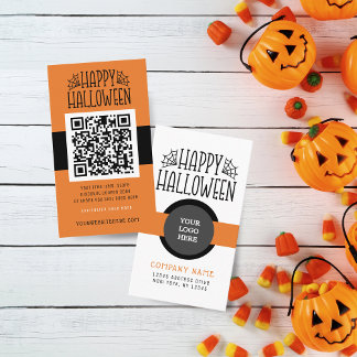 Modern Halloween Discount Code Business Cards