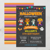 Modern Halloween Kids Costume Party Invitation