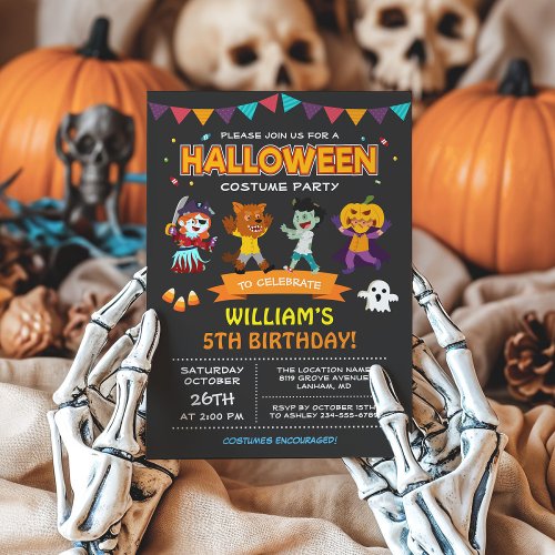 Modern Halloween Kids Costume Party Invitation