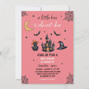 Modern Halloween Little Boo Baby Shower Invitation