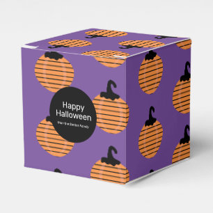 Modern Halloween Pumpkin Trick or Treat Candy Favor Boxes