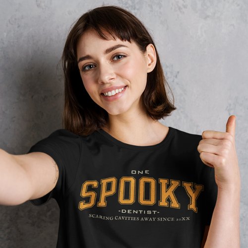 Modern Halloween Spooky Dentist Est Date Custom T_Shirt