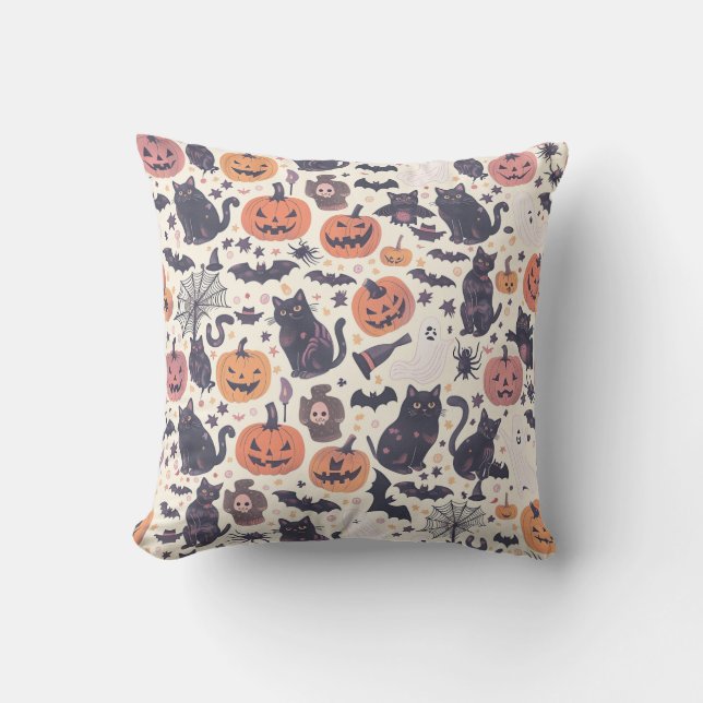  modern halloween throw pillow (Front)