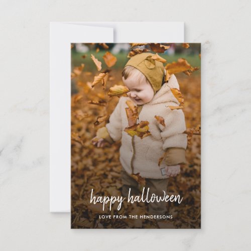 Modern Halloween  Trendy Stylish Kids Photo Card