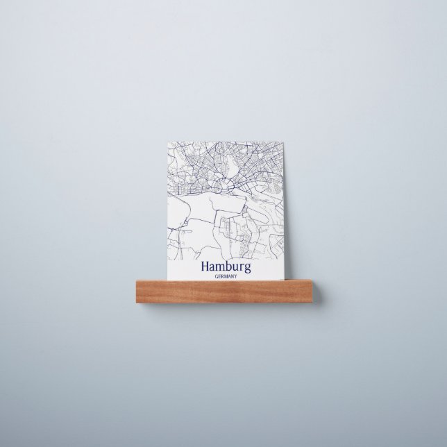 Modern Hamburg Germany City Map   Picture Ledge (Wall)