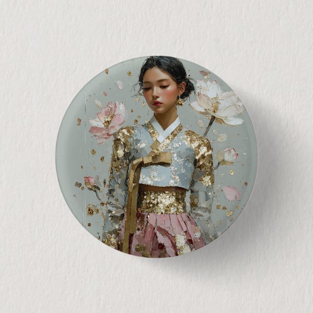 Modern Hanbok Art Print Button (Front)