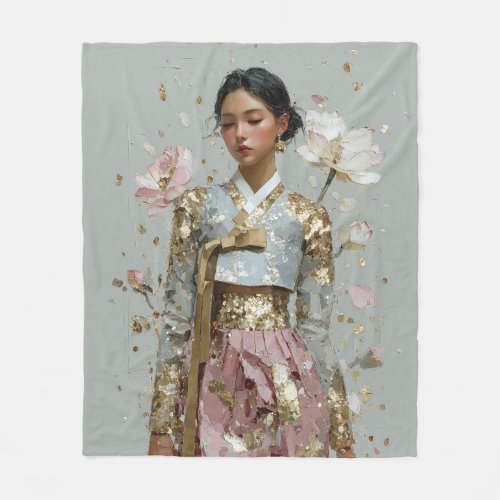 Modern Hanbok Art Print Fleece Blanket