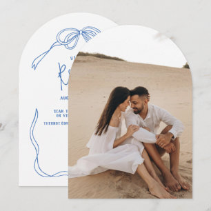 Modern Hand Drawn Arch Photo Underlay RSVP Wedding Invitation