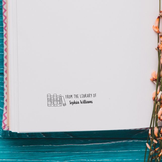 Modern Hand-drawn Books Custom From The Library Of Self-inking Stamp (Creator Uploaded)