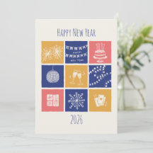 Modern Hand-Drawn Colorful New Year Elements 2026