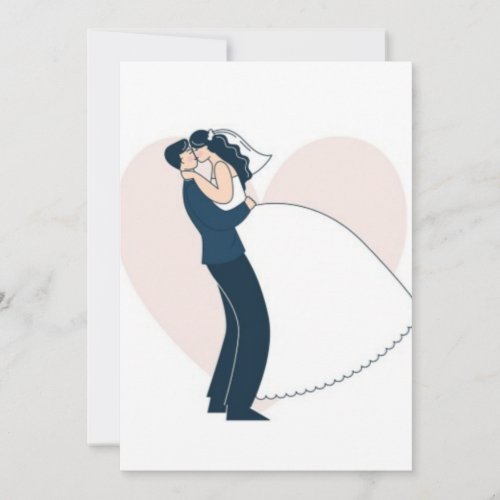 Modern Hand-Drawn Couple Illustration Engagement Invitation