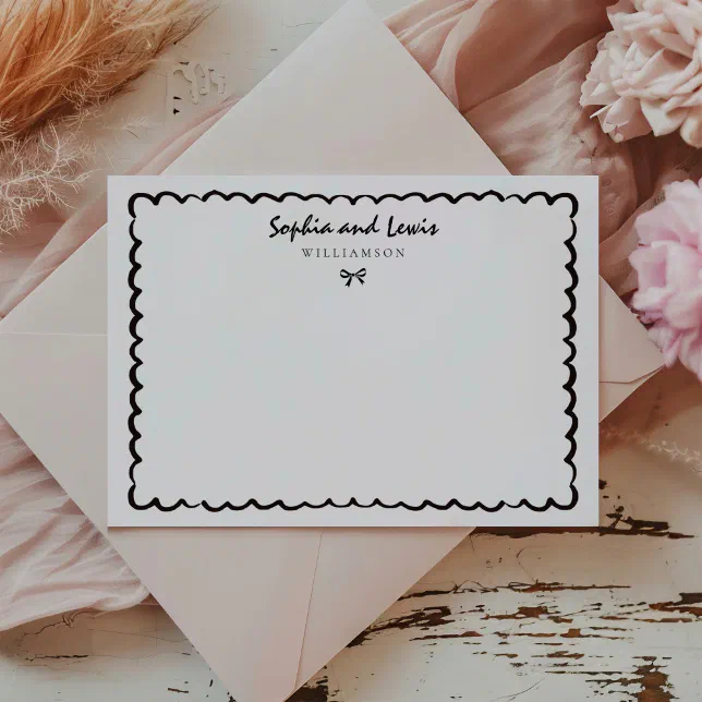 Modern Hand Drawn Couple Stationery Note Card | Zazzle