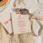 Modern Hand Drawn Fork Knife Retro Quirky Wedding  Menu<br><div class="desc">A colorful retro funky modern red and white wedding dinner menu. Which features chic template design of creamy milky background and vivid red hand written typography. With Hand drawn knife,  fork and a spoon. A Perfect and matching with the whole suite.</div>