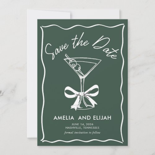 Modern Hand_Drawn Martini Save the Date