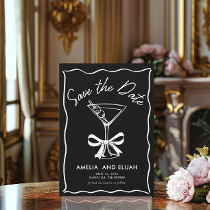 Modern Hand-Drawn Martini Save the Date