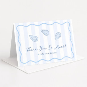 Modern Hand-Drawn Oyster Roast Wedding Shower Thank You Card
