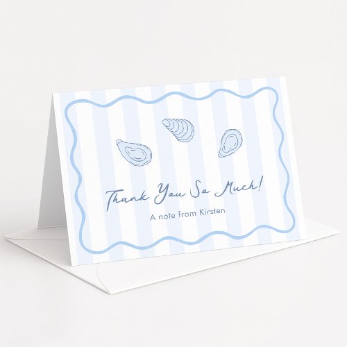 Modern Hand-Drawn Oyster Roast Wedding Shower Thank You Card