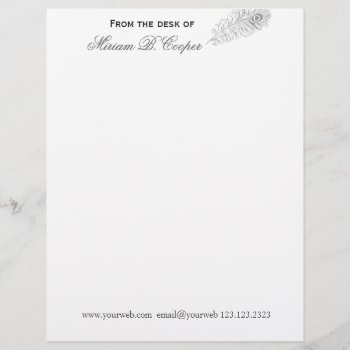 Modern Hand Drawn Professional Pen From The Desk Letterhead by 911business at Zazzle