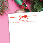 Modern Hand-Drawn Red Bow Christmas Return Address Label<br><div class="desc">This fun,  festive holiday return address label features a hand-drawn red bow and classic typography.  All colors are customizable.</div>