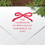 Modern Hand-Drawn Red Bow Christmas Return Address Self-inking Stamp<br><div class="desc">This fun,  festive holiday return address stamp features a hand-drawn red bow and classic typography.  See the collection for coordinating items.</div>