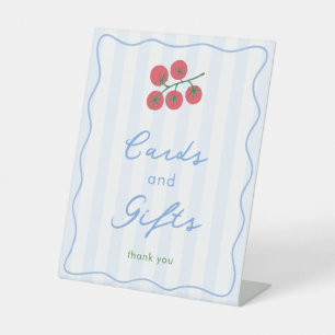 Modern Hand-Drawn Tomato Vine Cards And Gifts Pedestal Sign