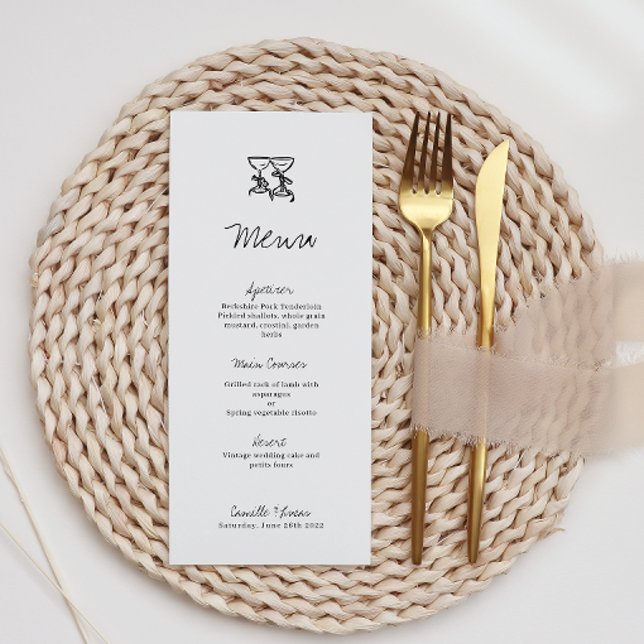 Modern Hand Drawn Wedding Menu (Creator Uploaded)