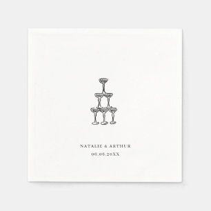 Modern Hand Drawn Wedding Napkins