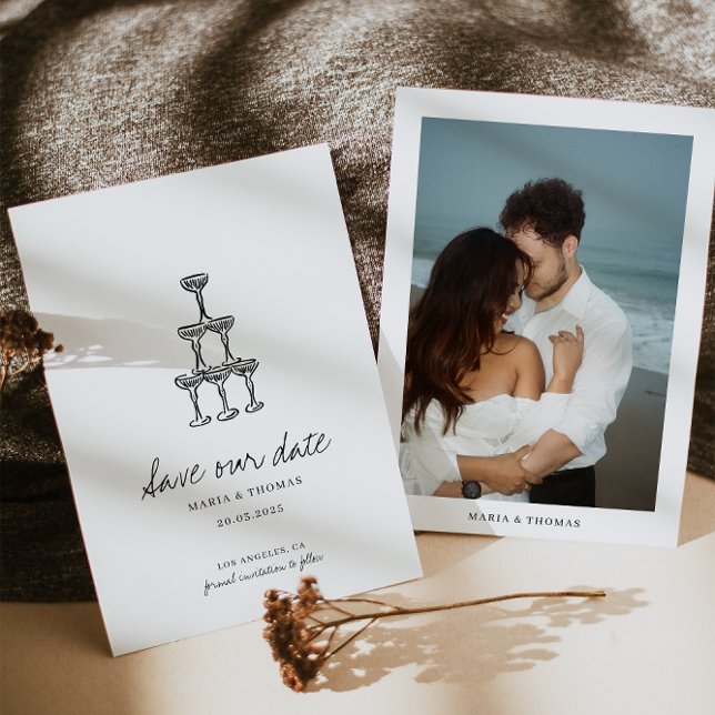 Modern Hand Drawn Wedding Save the Date (Creator Uploaded)