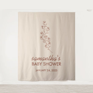 Modern Hand Letter Baby Shower Botanical Backdrop