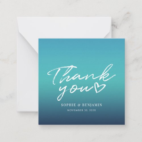 Modern Hand_Lettered Blue Wedding Thank You Note Card