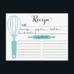 Modern Hand Lettered Blue Whisk Recipe Card<br><div class="desc">Contemporary Bridal Shower Kitchen Recipe Cards featuring a stylish hand lettered black typography script font with a popular blue whisk, rolling pin & hand mixer. The front of our recipe card offers room for a recipe title, from the kitchen of and ingredients space. Flip our recipe card view directions. Visit...</div>