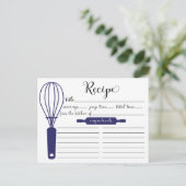 Modern Hand Lettered Blue Whisk Recipe Card (Standing Front)