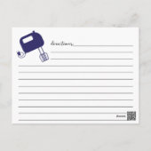 Modern Hand Lettered Blue Whisk Recipe Card (Back)