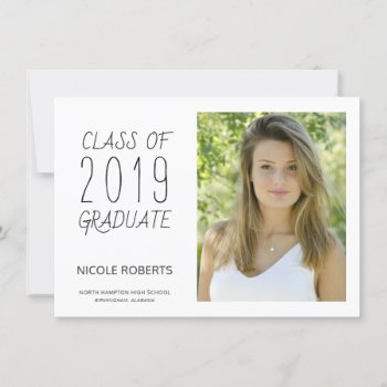 Modern Hand Lettered Graduation Photo Party Invite by HolidayInk at Zazzle