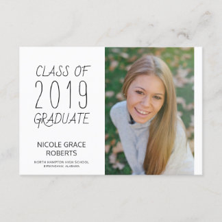 Modern Hand Lettered Mini Graduation Announcement