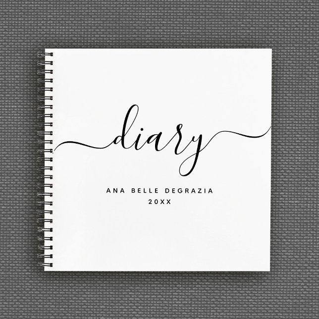 Modern Hand lettered Personalized Diary Your Name Notebook (Creator Uploaded)