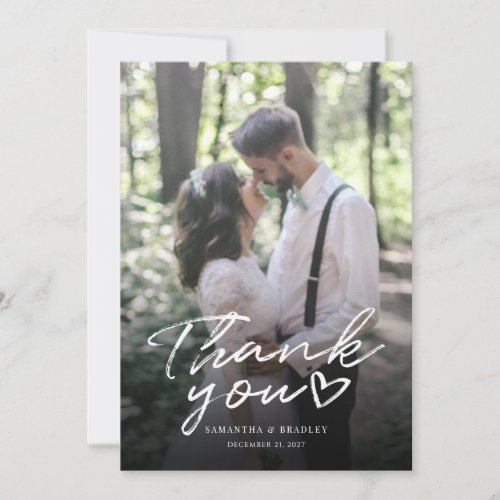 Modern Hand_Lettered Photo Wedding Thank You Card