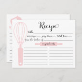 Modern Hand Lettered Pink Whisk Recipe Card (Front/Back)