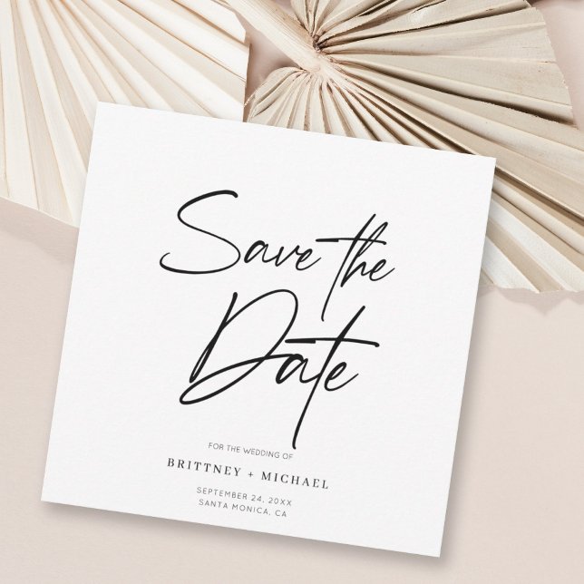 Modern Hand Lettered Script Save the Date Invitation (Creator Uploaded)