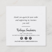 MODERN HAND LETTERED thank you black white writing Square Business Card ...