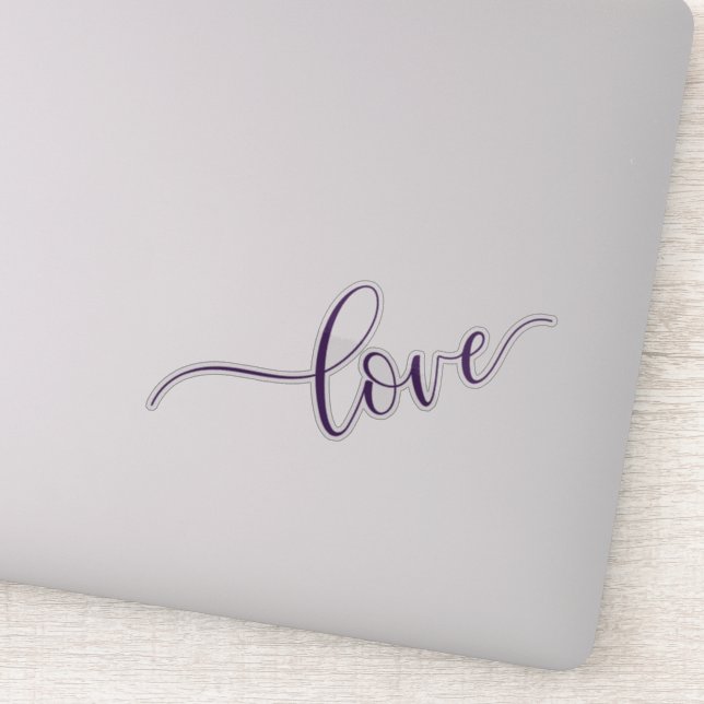 Modern, Hand Lettered Typography "Love" Sticker (Detail)