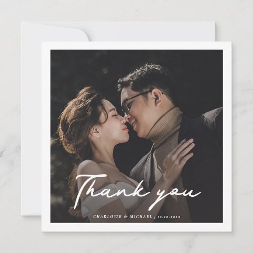 Modern Hand_Lettered Wedding Day Photo Thank You