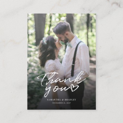 Modern Hand_Lettered Wedding Photo Thank You Card